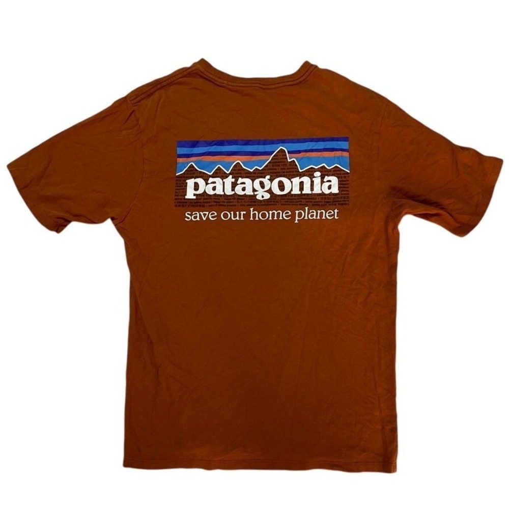 Patagonia Organic Cotton Tee Mens Back Logo Short Sleeve Size S